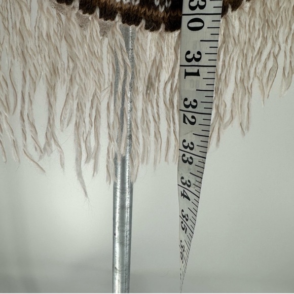 Artesania Eden Hoodie Fringe Aztec Sweater Size Large Beige Alpaca Made in Peru - Picture 8 of 9